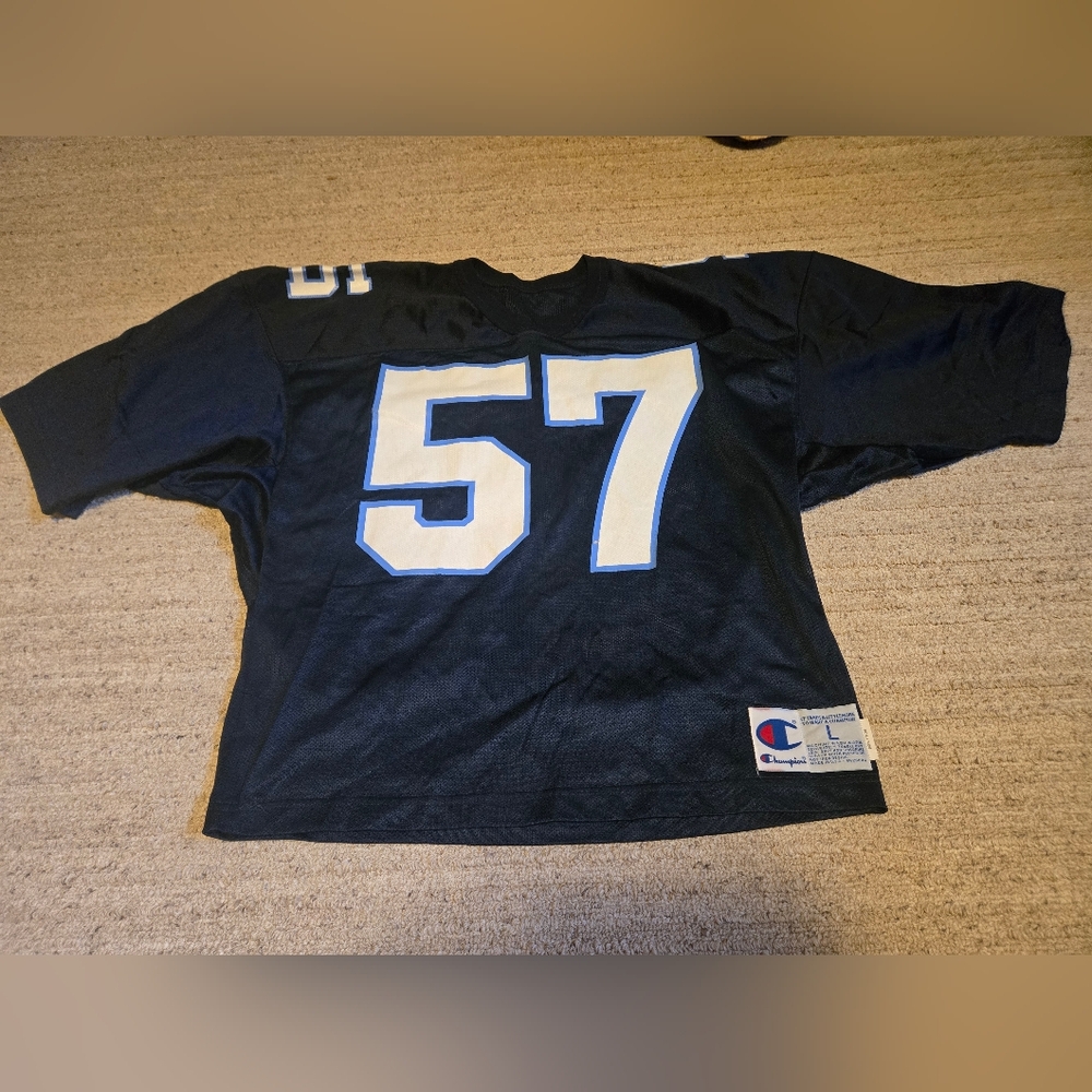 Vintage Champion Blue Jersey #57 BP on Shoulder Size Large 22"x26"